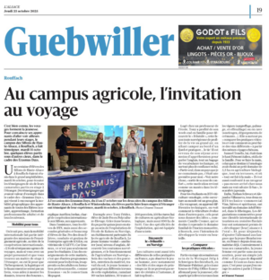 Erasmus des Sillons de Haute Alsace dans la presse