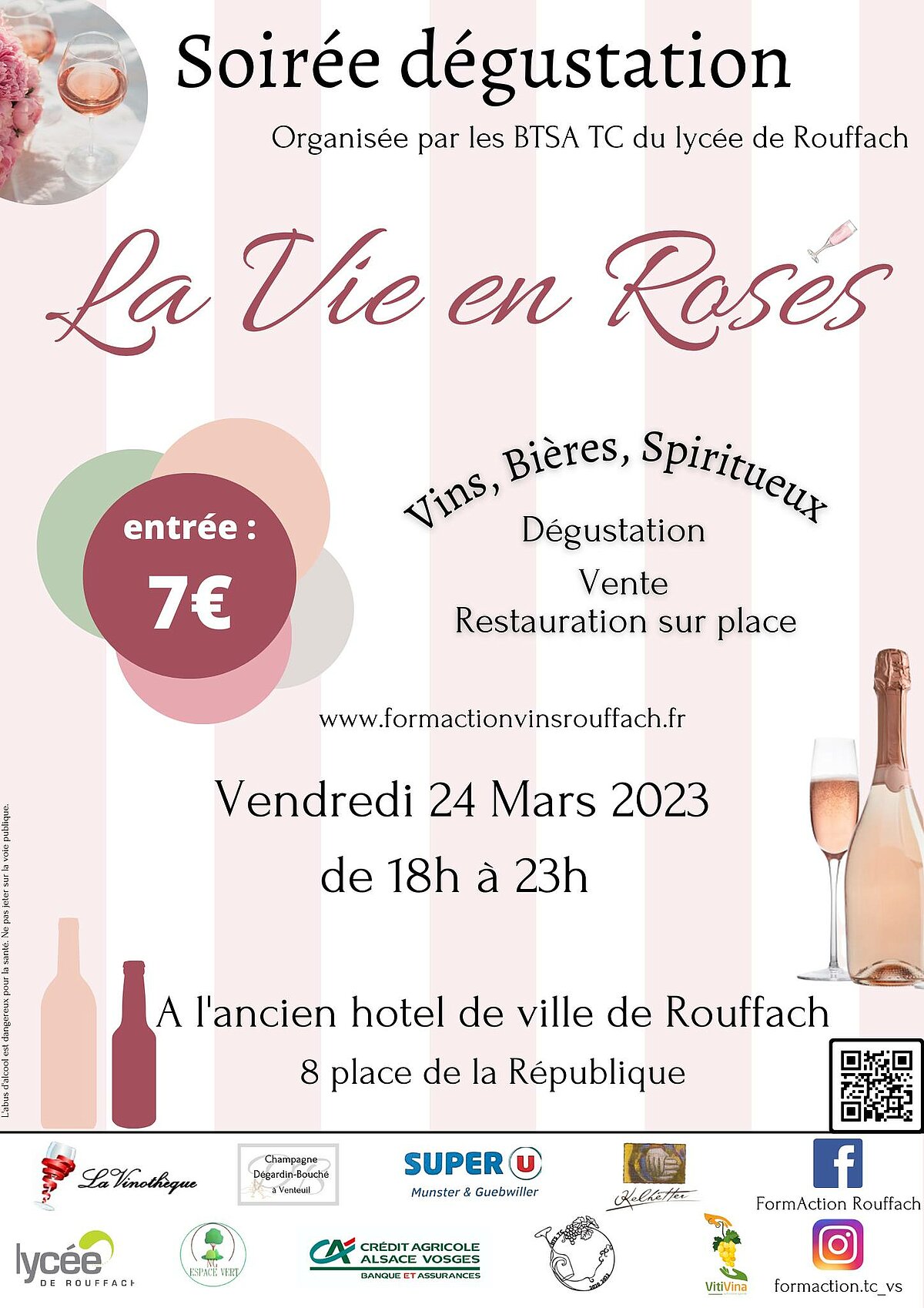 Soirée dégustation La vie en rosés Campus Les Sillons de Haute Alsace