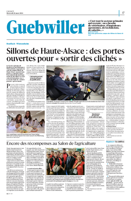 Extrait Journal L'Alsace Guebwiller 20 mars 2024
