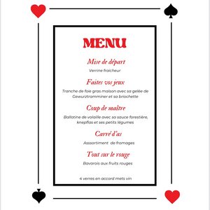 Menu du salon des vins du lycée de Rouffach (Haut-Rhin)